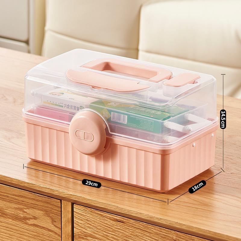 

Многослойный складной пластиковый контейнер для лекарств с крышкой - Большая вместимость, прозрачный, для домашнего использования в экстренных случаях