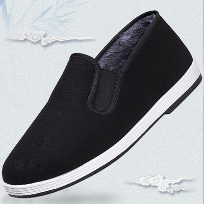 Scarpe da uomo in tessuto di Pechino per Autunno/Inverno con Fodera in Velluto, Cotone Spesso, Suola Stampata a Iniezione, per Calore e Comfort.