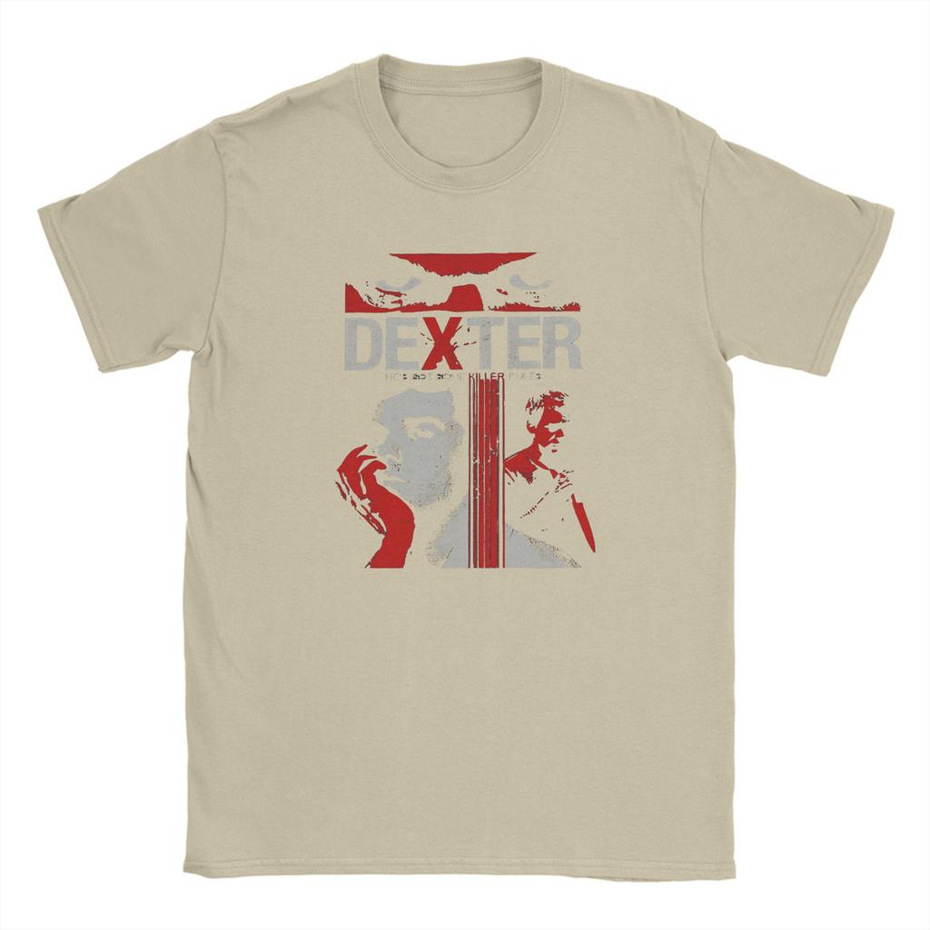 Novelty Dexter Morgan T-Shirts for Men Round Neck Pure Cotton T Shirts Short Sleeve Tee Shirt Printing Clothes