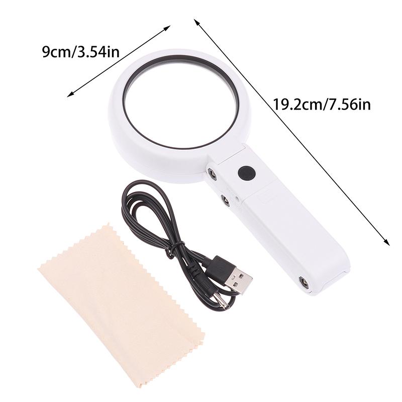 11X 5X Portable Magnifier With 8 Led Light Foldable Handheld Desktop Magnifier For Reading Newspapers Magnifier Repair Tool