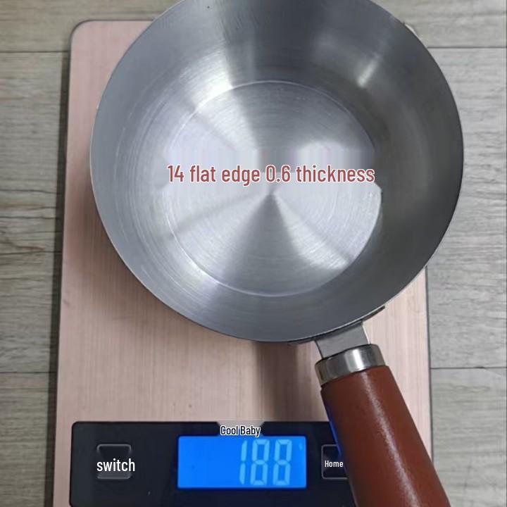 Multi-function Small Stainless Steel Sauce Pot with Anti-scald Wooden Handle for Baby Food and Milk