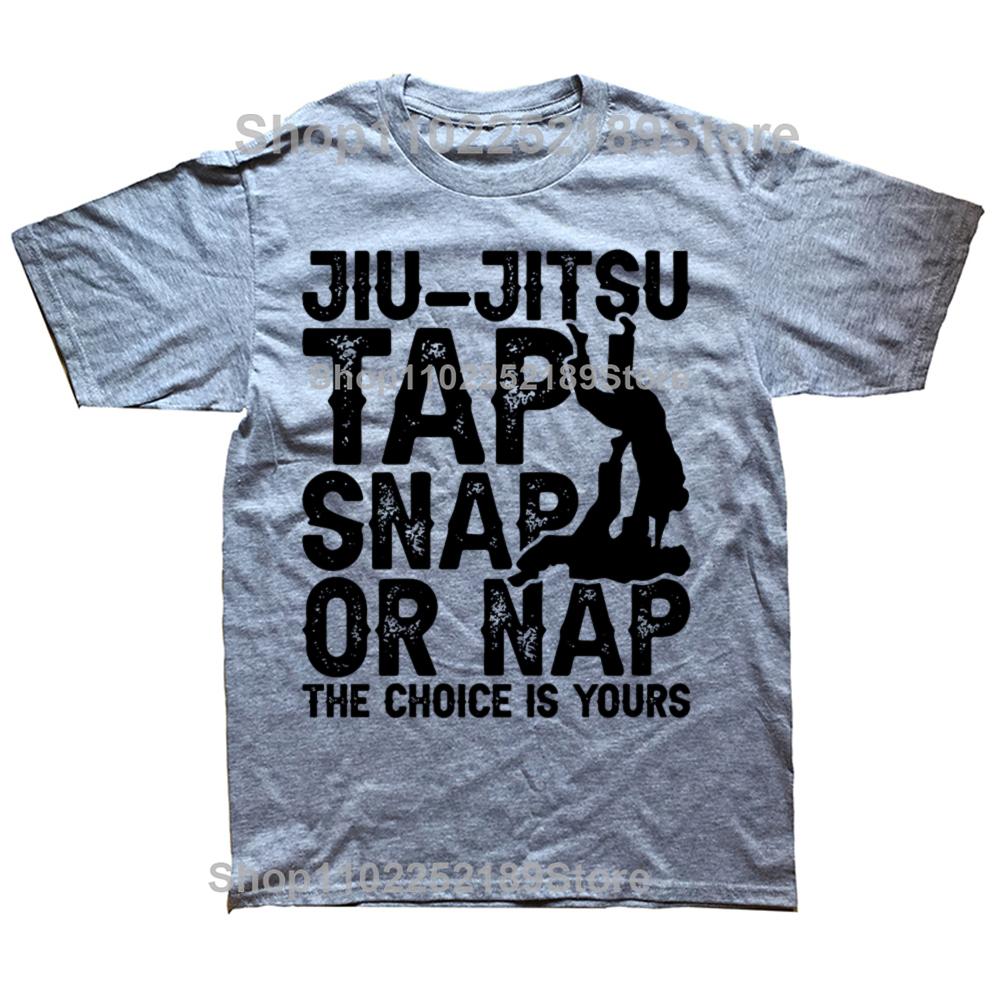 Lustiges Jiu Jitsu Tap Snap Or Nap Jiu Jitsu Kampfsport T-Shirts Herren Mode Freizeit T-Shirt 100% Baumwolle Locker Übergroßes T-Shirt