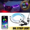 2x Car Headlight 60cm RGB APP Slim Sequential Flexible LED DRL Turn Signal Strip