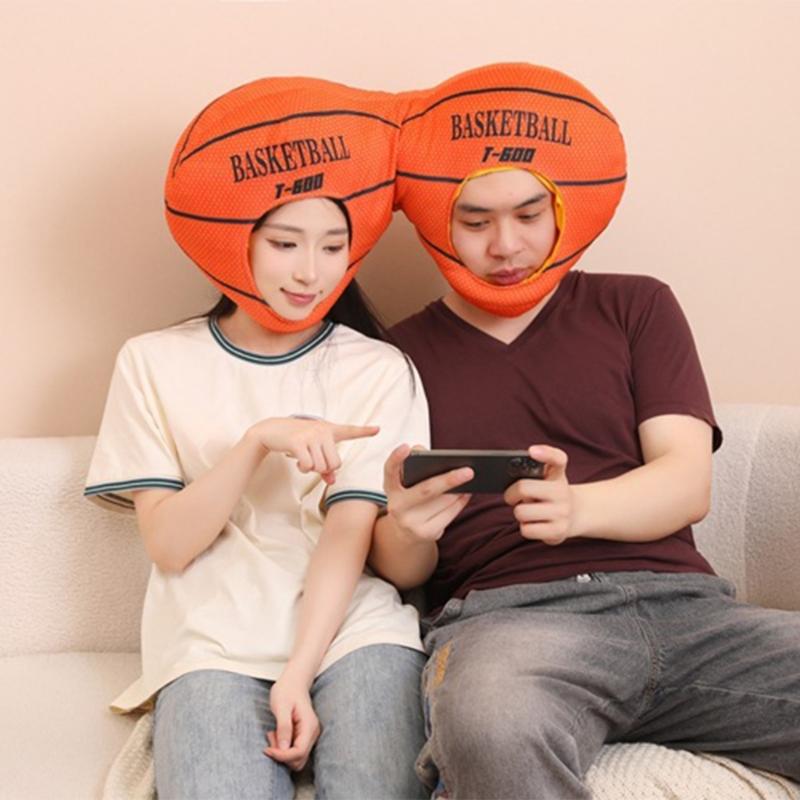 Double Head Basketball Headgear Hat Lovely Photography Props Hat Sport Party and Event Head Accessories for Family Game