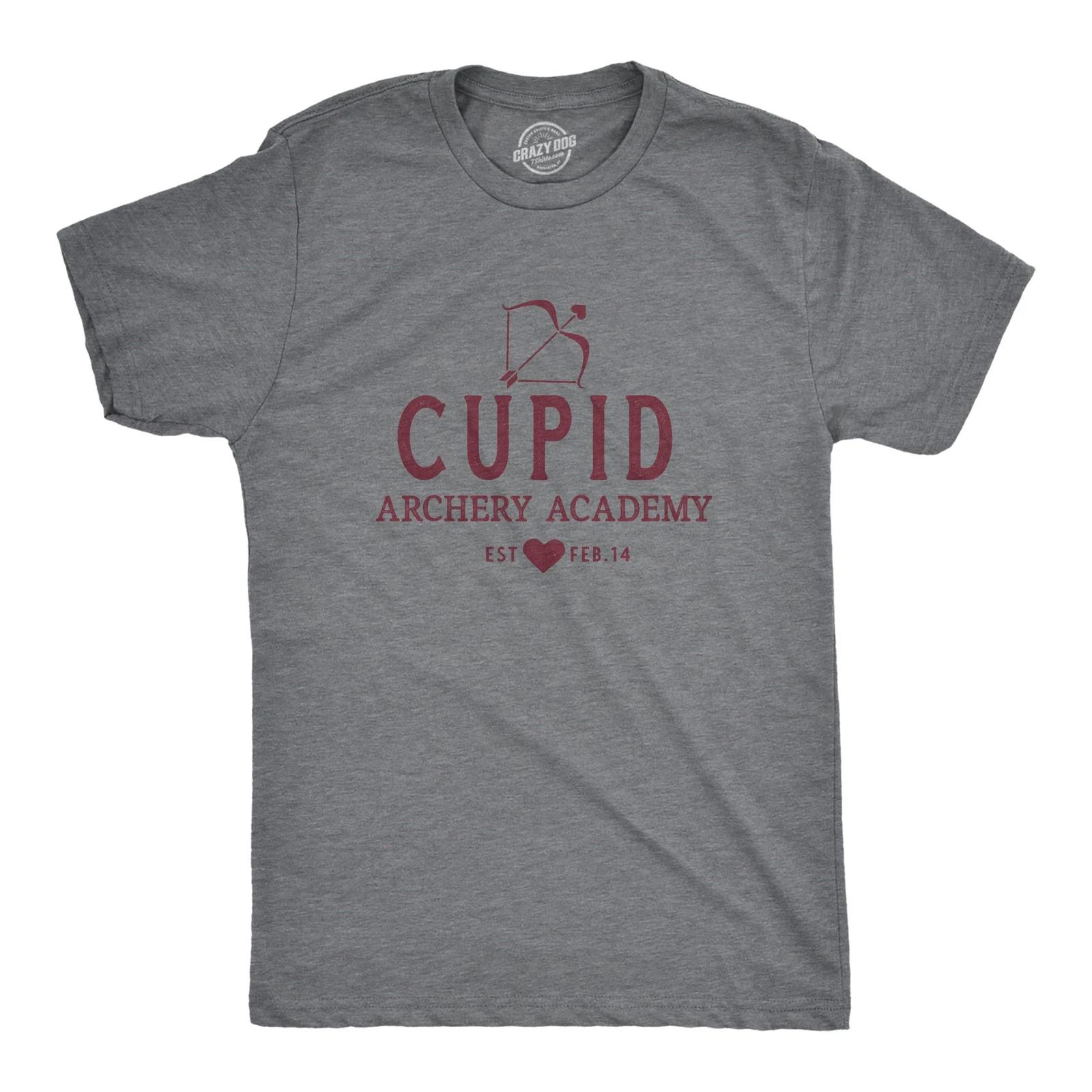 Mens Cupid Archery Academy T Shirt Funny Valentines Day Shirt for Men XXXXL