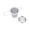 Stainless Tea Strainer with Lid and Foldable Handle for Brewing Loose Leaf Tea