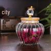 Transparent Glass Storage Jar with Crystal Ball Lid