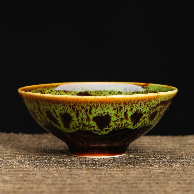 Kiln Change Tea Cup Ceramic Cups and Lanterns Kung Fu Small Tea Cups Master Cup Single Cup Jianjian Tea Set Tea Bowl Tea Cups Bucket Hats Cups