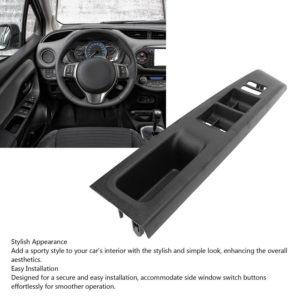 Panel Superior Reposabrazos Delantero Cubierta Robusta Bisel Interruptor Ventana Puerta Recorte ABS Repuesto para Yaris 2012 a 2014 Accesorios de Coche