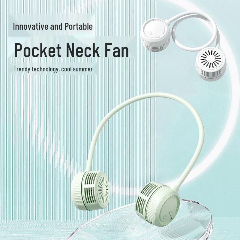 Portable Neck Hanging Leafless Fan: Silent, Folding, Mini Outdoor Companion