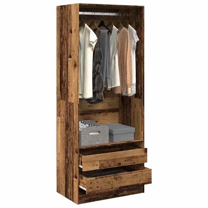 VidaXL Garde-robe vieux bois 80x50x200 cm bois d'ingénierie 3307754
