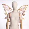 Glittery Butterfly Wings Costume Props - Elastic Strap Gold Stamp Decorated for Themed Party & Photography