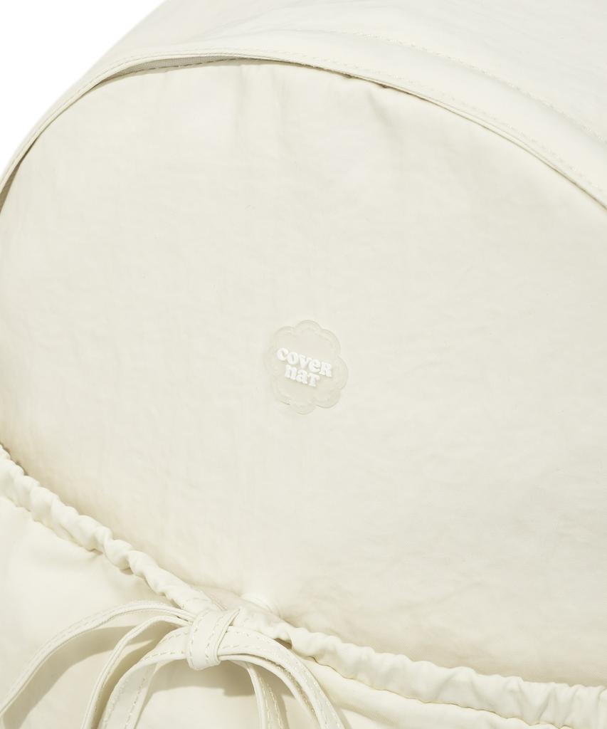 Covernat Woman Clover Heart Shirred Nylon Backpack Ivory