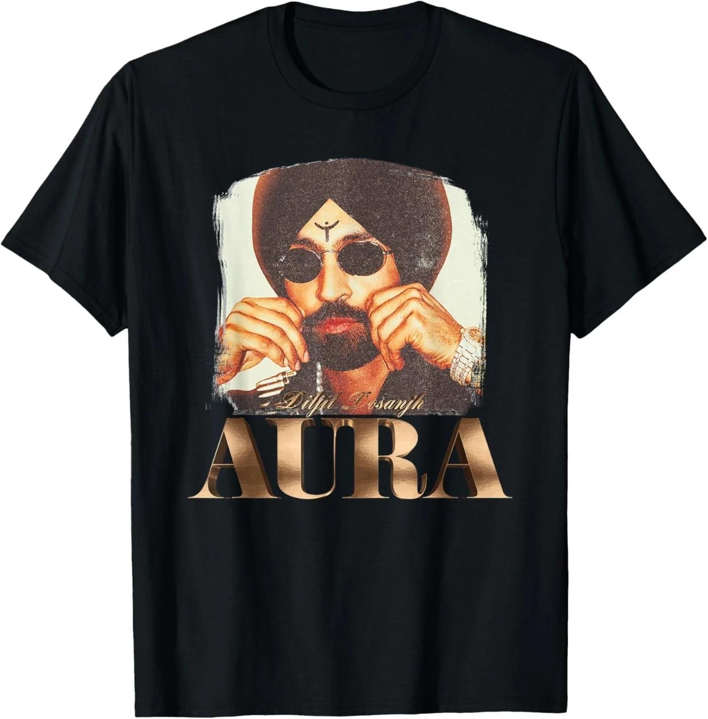 Aura Title Diljit Dosanjh 2026 Black Cotton S-5XL T-Shirt TH616 S разноцветный