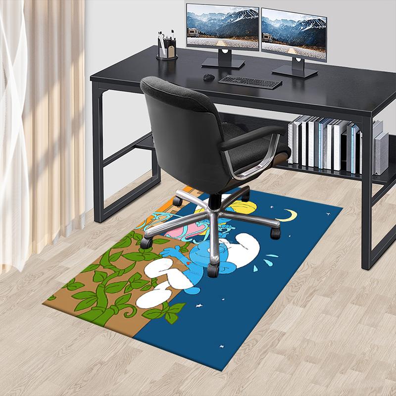 1pc Moonlit Smurf Romance Carpet for Playroom Bedroom Living Room Sofa Home Decor,kids Game Area Rug Non-slip Floor Mat Y723105