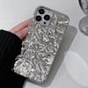 Luxury Silver Tin Paper Phone Case for Iphone 15 14 13 12 11 Pro Max X XS Max XR Water Ripple Shockproof Protection Soft Cover