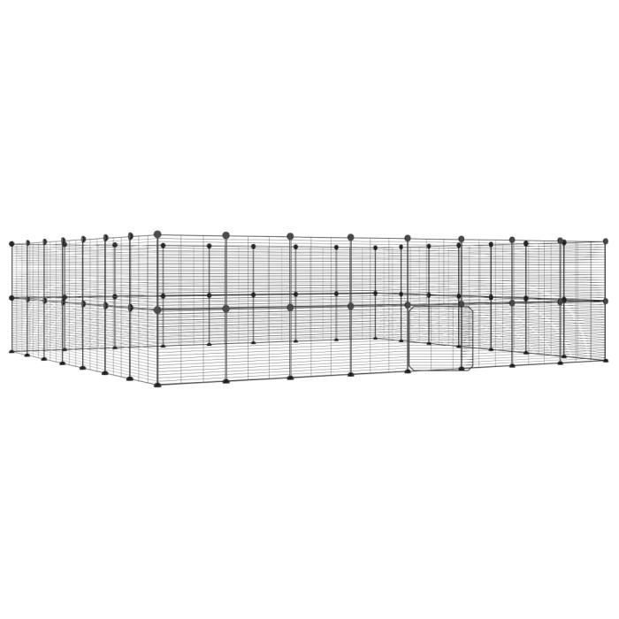 3114048 vidaXL Cage animaux de compagnie à 60 panneaux et porte Noir 35x35 cm