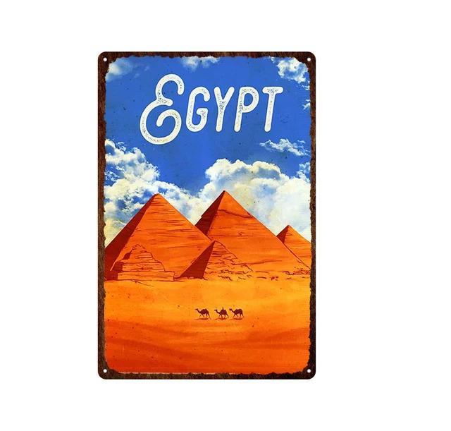 Morocco Hawaii Africa Sunset Scenery Metal Sign Vintage Travel Poster Hot Sale Wall Art Decoration Retro Iron Painting Tin Pl