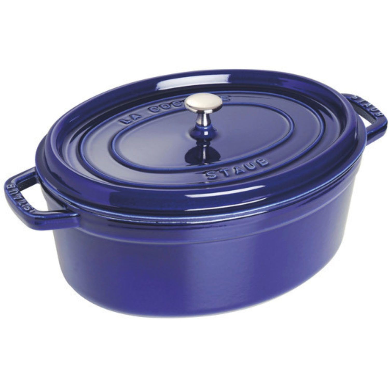 

staub Cocotte Oval Gran Blue Large Hand Cast Enamel Pot IH Compatible Japanese La Cocotte Oval Pico 33cm [Authorized Product] 40510-290