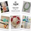 Lotus Pod Hairpin: Ancient Style, Imitation Jade, Lotus Pod Jewelry Loose Beads, DIY Glass Earring Materials