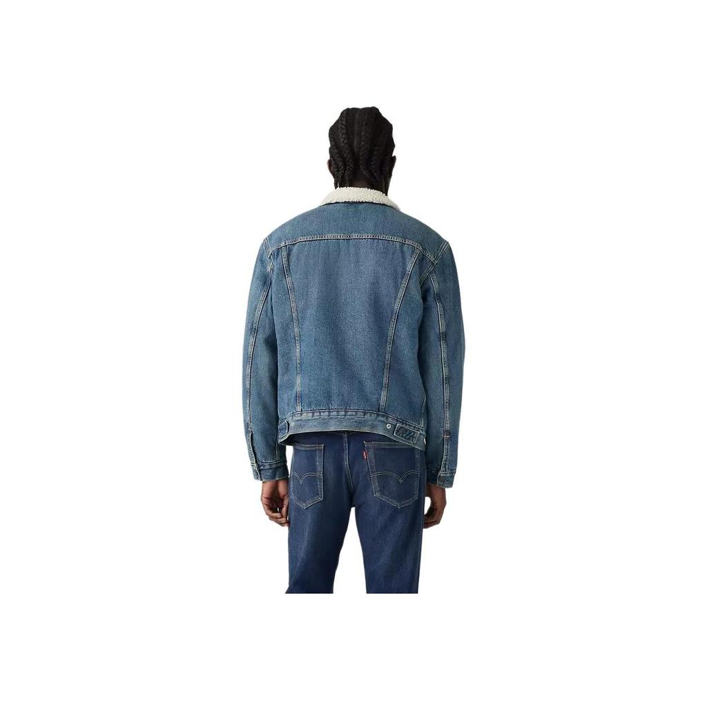 Levis FW22 Solid Color Single-Breasted Collar Long Sleeve Jacket Men Jacket Blue 16365-0128