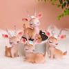 New Forest Style Pink Resin Deer Artificial Flowers Iron Acrylic Cake Toppers For Happy Birthday Party Decoration Baking Suplies