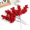 Christmas Red Berry Branches Artificial Holly Berries Stamen Fake Flowers Plants Ornaments for New Year Party Home Decor Gifts