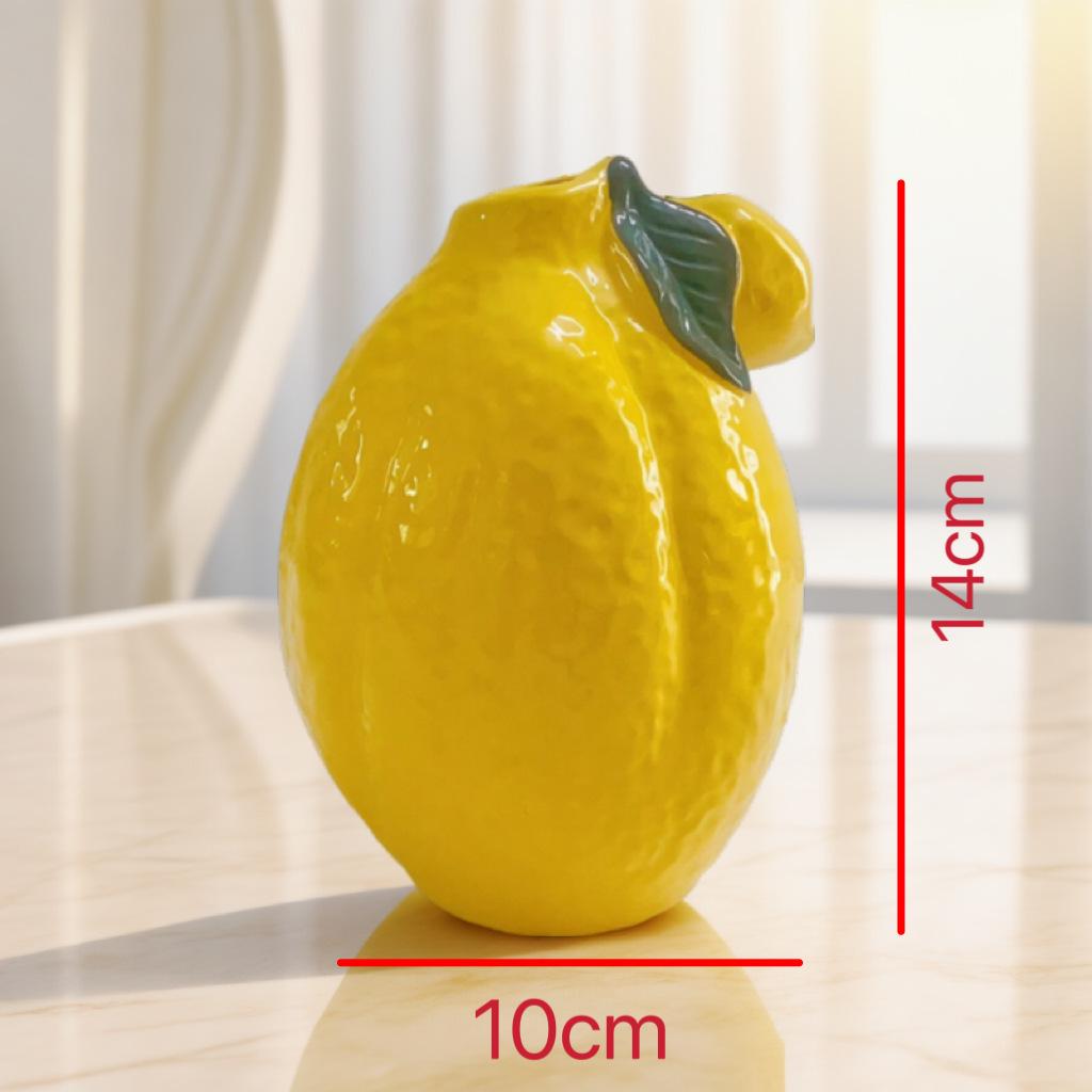 Nordic Style Lemon Ceramic Vase for Hydroponic Flowers - Decorative Ornament for Home or Desktop