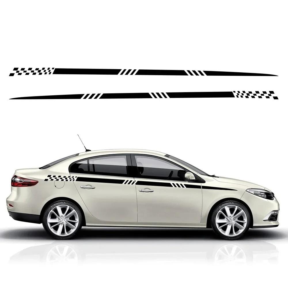 2PCS Car Waistline Stickers Racing Car Body Side Stripes Vinyl Decals Waterproof Creative Auto Styling Decoration Accessories