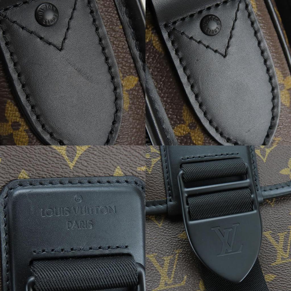 Used LOUIS VUITTON Shoulder Bag Archie Messenger M46442 Monogram Macacer Brown Black Diagonally Hung