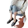 Single shoes women's flat bottom 2025 new spring Doudou shoes versatile British style retro small leather shoes one pedal loafers