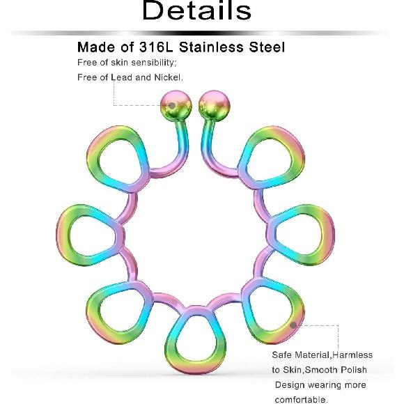 Ftovosyo клипсы без пирсинга женские ювелирные изделия из нержавеющей стали с поддельным — фото 2