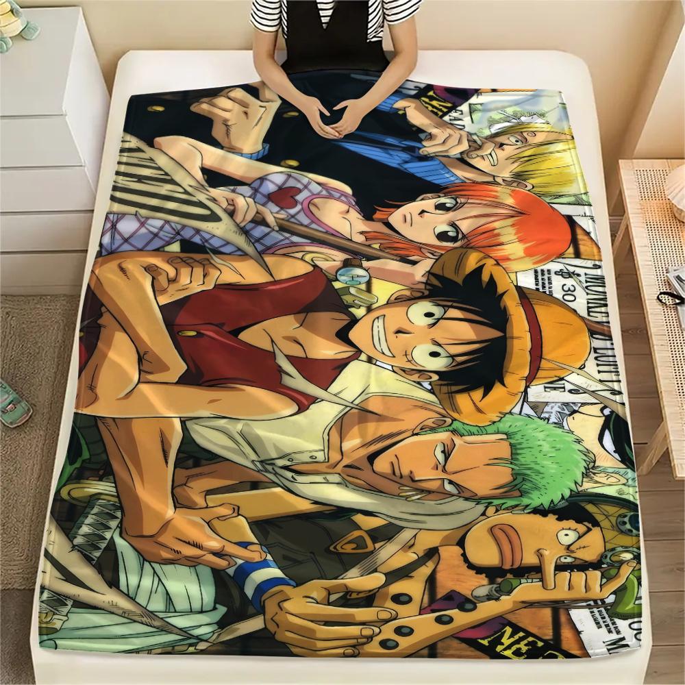 Coperta in Flanella con Stampa Personaggio One Piece, Alta qualità Confortevole per Tutte le Stagioni, Arredamento per la Casa, Calore e Comfort, Perfetta per Regali di Natale