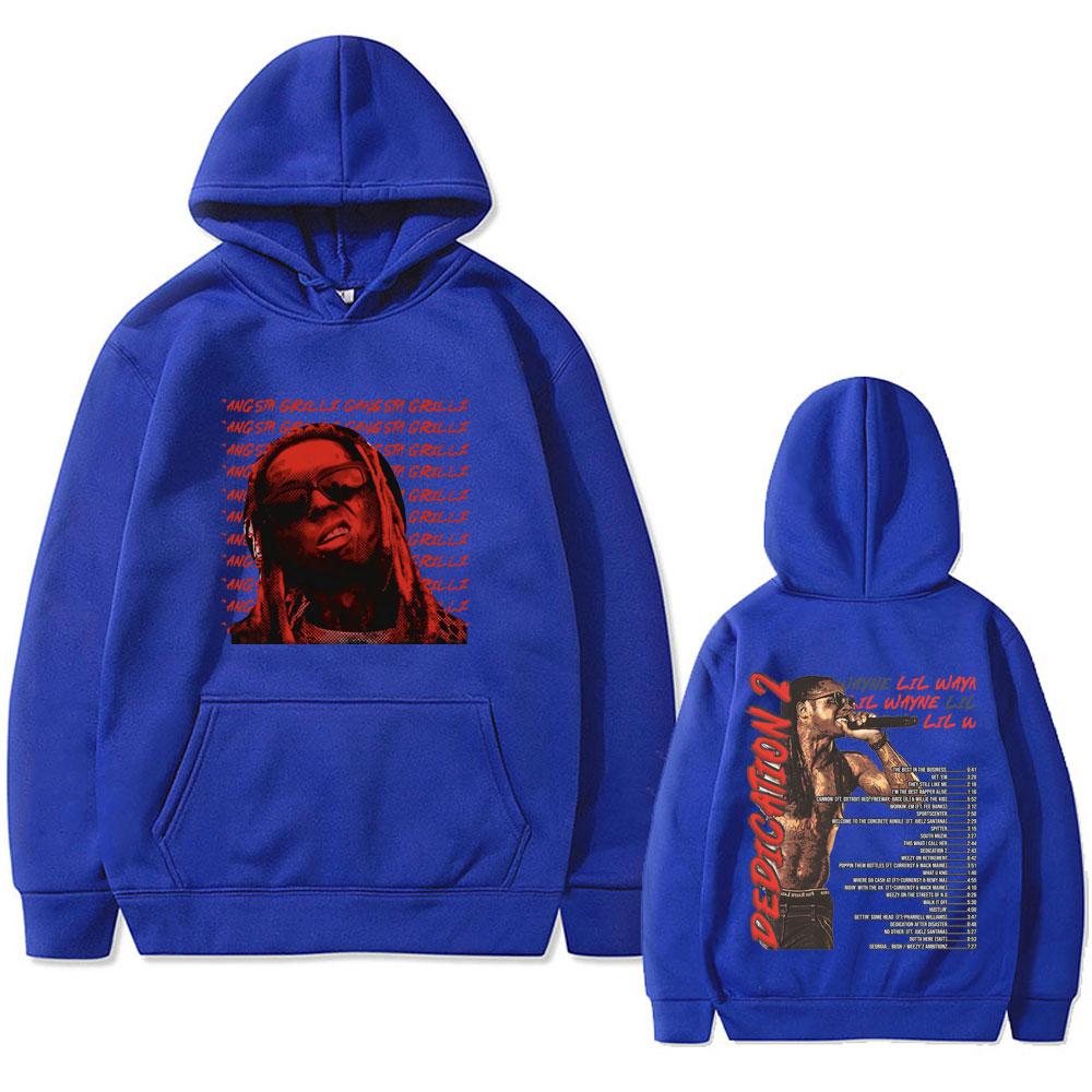 Rapper Lil Wayne Dedication Album Graphic Hoodie Men Women Fashion Vintage Hip Hop Streetwear Unisex Fleece Oversizpullover