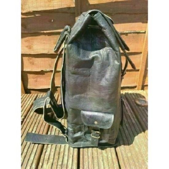 20''Leather Goat Back Pack Vintage Rucksack Messenger Laptop Real Travel Genuine