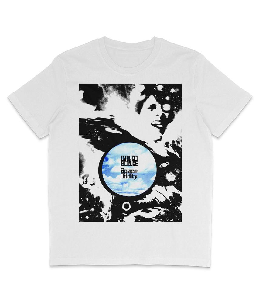 

David Bowie - Space Oddity - 1969 - White Shirt - Organic T Shirt - Ziggy 4XL