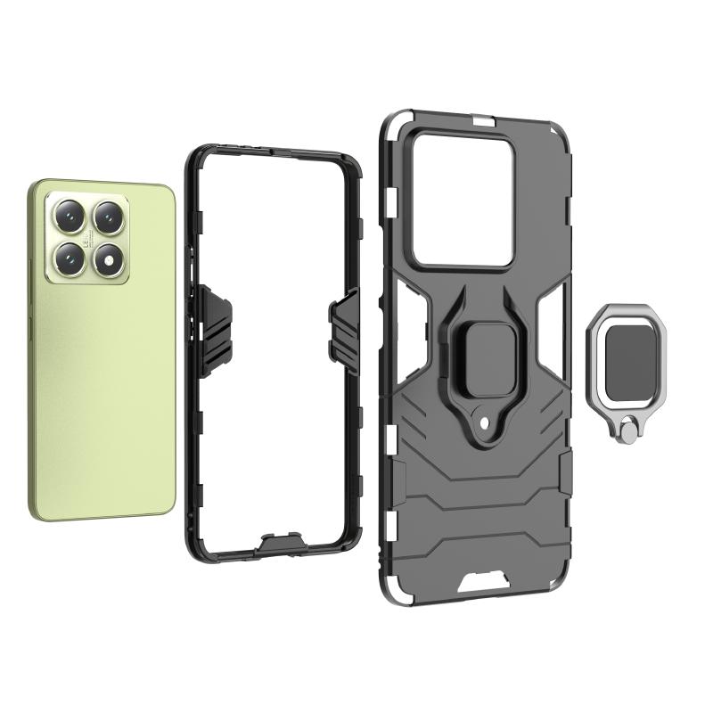 360 ° Rotating Metal Car Bracket Ring Phone Case For Xiaomi 14T 13T 11T Redmi Note 14C 13 12 11 13C 14 Pro Shockproof Back Cover