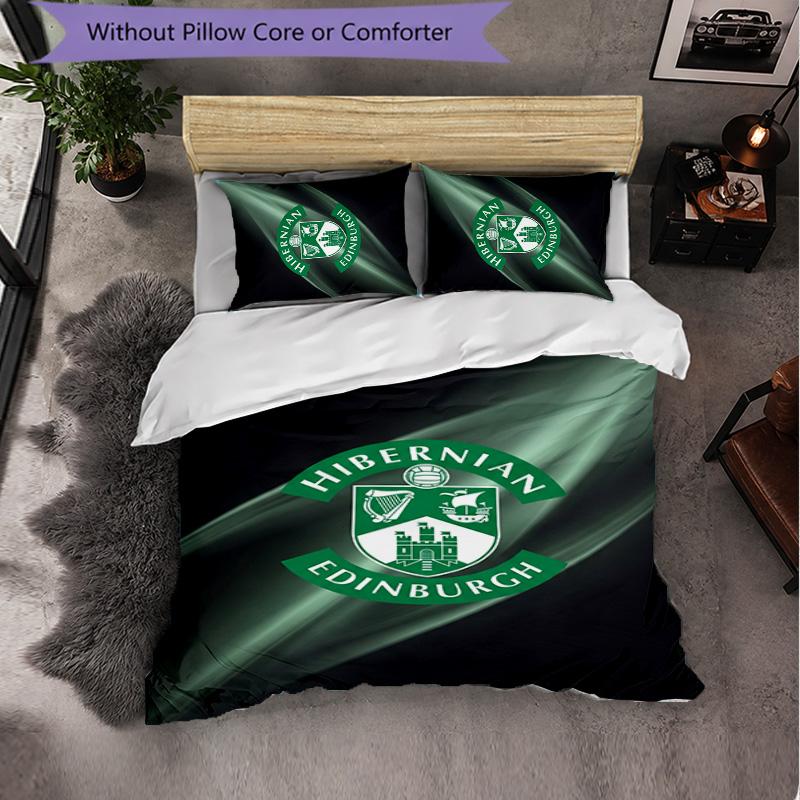 Biancheria da Letto a Tema Hibernian FC Set 3 Pezzi Copripiumino Biancheria da Letto Decorativa Per Stanza Adolescenti Decorazione Casa