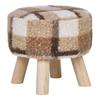 Stool - EBUY24 - Aberdeen - Ø31cm - Brown - Polyester - Contemporary Design