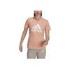 Adidas Essential Logo Print Sport Round Neck Short Sleeve T-Shirt Women Tops Pink H07810