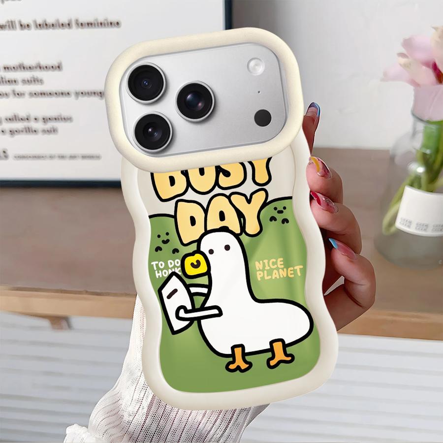 Cartoon Duck Soft Phone Cover Case for iPhone 18 17 Air 14 11 12 13 8 XR 15 Plus 16 Pro Max