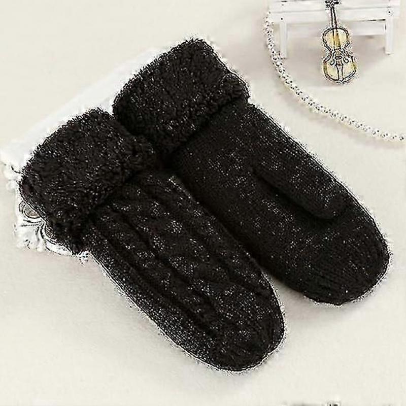 Women's winter super soft knitting gloves gloves gloves thickened warm wool windproof and cold proof gloves