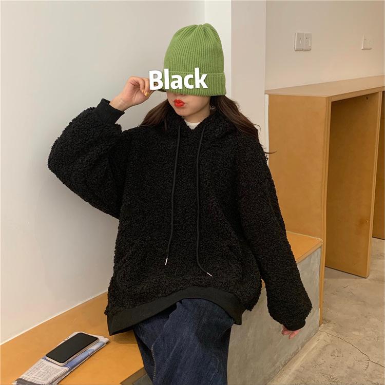 Felpa con cappuccio Kawaii orecchie da orso carino donna autunno inverno casual in pile allentato manica lunga pullover amici felpe con cappuccio moda coreana