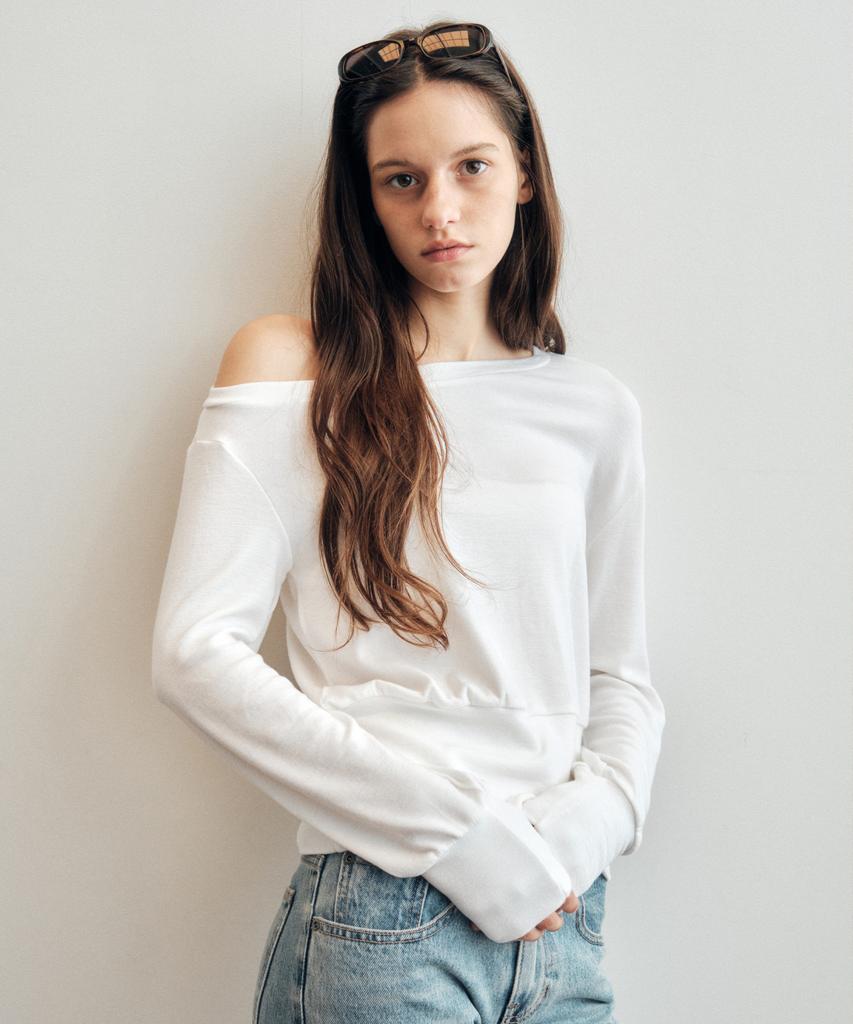 CITTA Wool Blend 2Way Halter Neck T-Shirt_Ctt387(White)