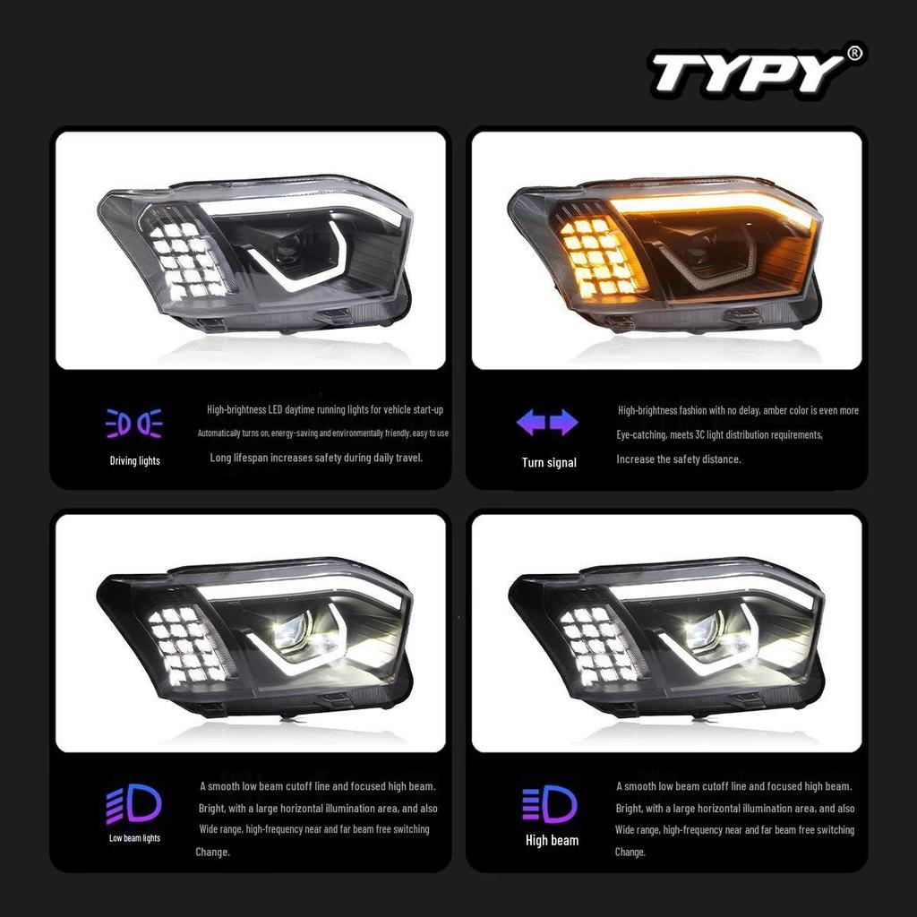 LED Projector Headlight Assembly with DRL & Sequential Turn Signals for 22-25 Toyota Probox