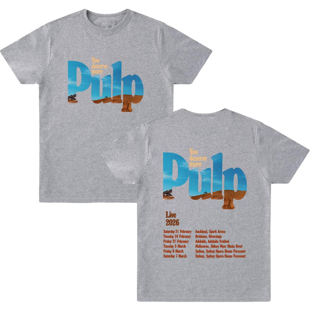 Pulp Band Live 2026 Camisetas Impresión de Camisetas de Banda de Rock Grunge Hip Hop Unisex Streetwear Algodón Mujeres Hombres Camisetas Alta Calidad Nuevo