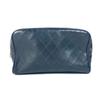 CHANEL vintage Bicolole Clutch Bag Makeup Pouch Cosmetics Pouch Leather Black