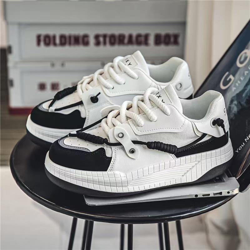 Autum Men Shoes Platform Male Casual Chunky Sneakers Board Shoes Fashion Thick-soled Trendy Vulcanized Shoes Student 2024 New