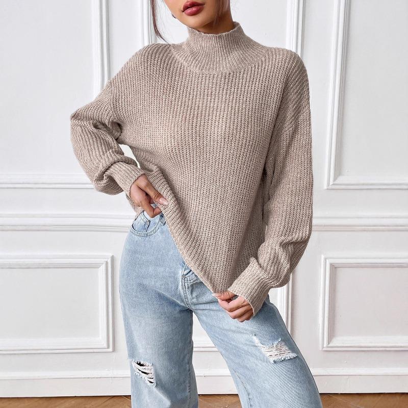 Women S Half Turtleneck Pullover Sweater Casual Autumn Winter Base Top