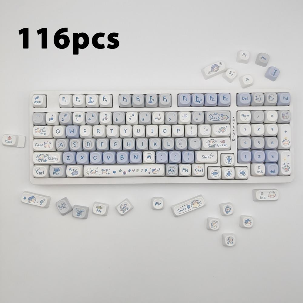 

Personalized Keycaps 116-key Cute Keycap Five-sided PBT, Mechanical Keyboard Cap 116pcs Keycaps синий
